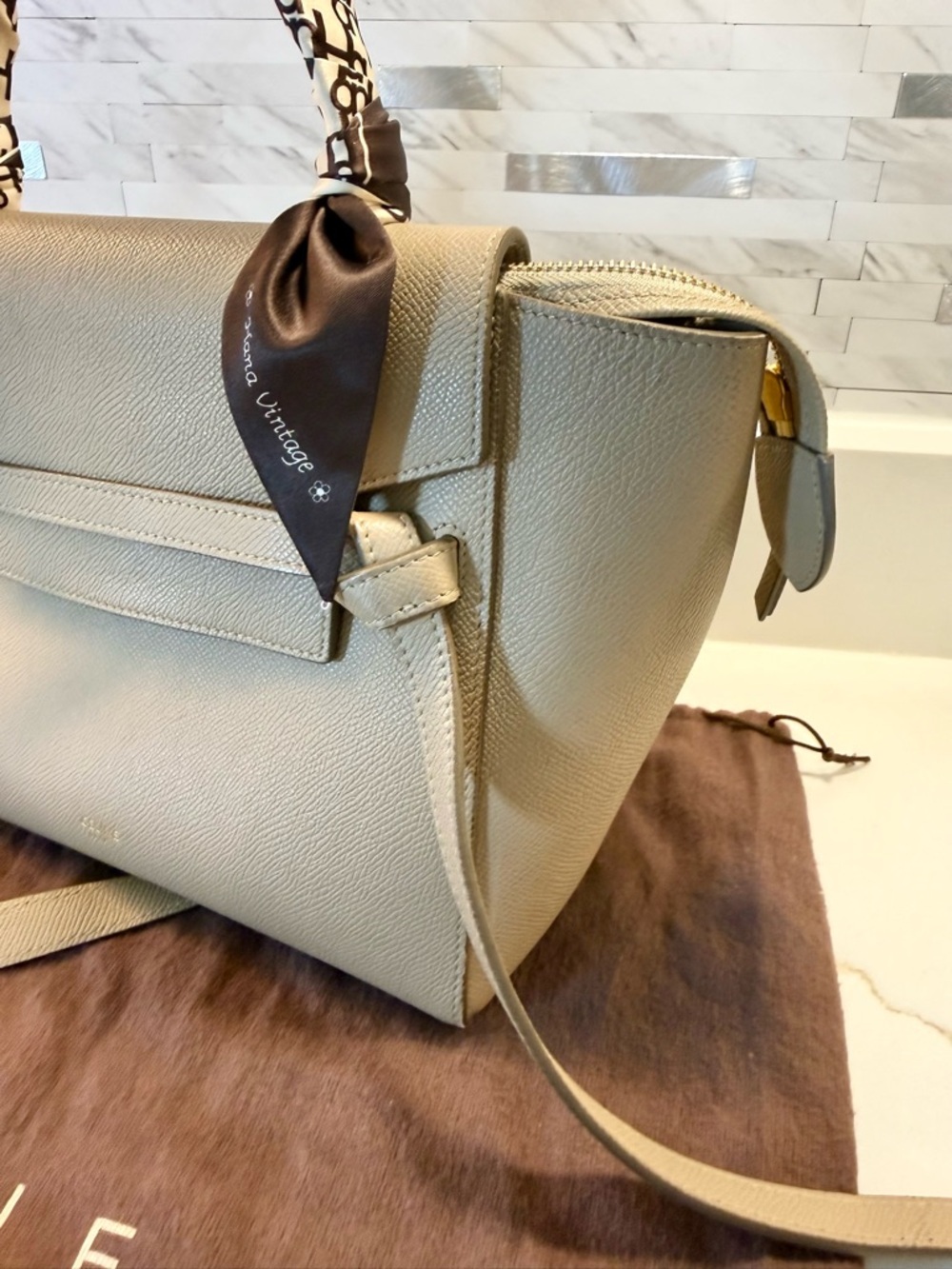 Celine Mini Belt Bag – Taupe Grey Grained Calfskin - Picture 5 of 16